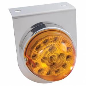 UNITED PACIFIC - 39618 - SOPORTE DE LUZ INOXIDABLE CON LUZ REFLECTOR CLARO DE 17 LED - LED ÁMBAR/LENTE ÁMBAR