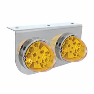 UNITED PACIFIC - 39622 - SOPORTE DE LUZ INOXIDABLE CON 2 LUCES REFLECTORAS DE SANDÍA DE 17 LED - LED ÁMBAR/LENTE ÁMBAR