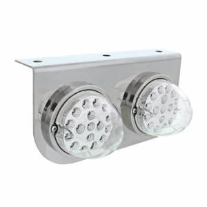 UNITED PACIFIC - 39627 - SOPORTE DE LUZ INOXIDABLE CON 2 LUCES REFLECTORAS CLARAS DE 17 LED DE DOBLE FUNCIÓN - LENTE TRANSPARENTE