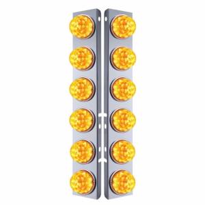 UNITED PACIFIC - 39634 - SOPORTE DEL FILTRO DE AIRE DELANTERO DE ACERO INOXIDABLE CON REFL. LED ÁMBAR 12X 17. LUCES DE SANDÍA Y BISELES DE ACERO INOXIDABLE PARA LENTES PETERBILT-AMBER (PAR)