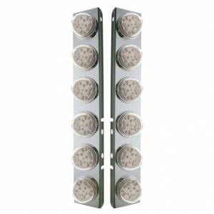UNITED PACIFIC - UNITED PACIFIC - 39635 - SOPORTE DEL FILTRO DE AIRE DELANTERO DE ACERO INOXIDABLE CON REFL. LED ÁMBAR 12X 17. LUCES DE SANDÍA Y BISELES DE ACERO INOXIDABLE PARA LENTES PETERBILT-CLEAR (PAR) - Image 2