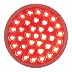 UNITED PACIFIC - 39643 - LUZ REDONDA DE 36 LED DE 4" (PARADA, GIRO Y TRASERA) - LENTE ROJA/TRANSPARENTE