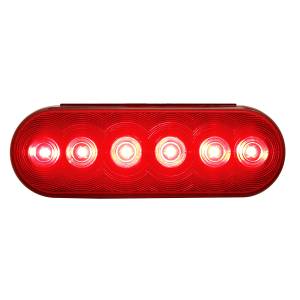 UNITED PACIFIC - 39654B - LUZ OVALADA DE 6 LED (PARADA, GIRO Y TRASERA) - LED ROJA/LENTE ROJA (A GRANEL)