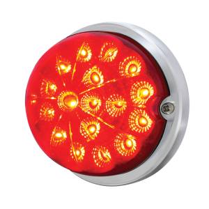 UNITED PACIFIC - 39658 - KIT DE MONTAJE EMPOTRADO CON REFLECTOR TRANSPARENTE SANDÍA DE DOBLE FUNCIÓN DE 17 LED CON BISEL DE PERFIL BAJO - LED ROJO Y LENTE