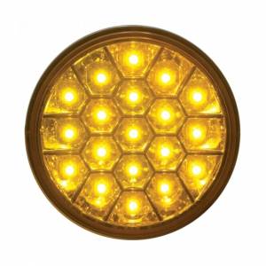 UNITED PACIFIC - 39700 - LUZ DE SEÑAL DE GIRO REFLECTORA DE 19 LED DE 4" - LED ÁMBAR/LENTE ÁMBAR