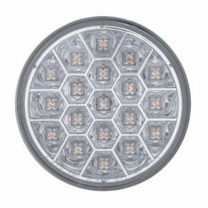 UNITED PACIFIC - 39702 - LUZ DE SEÑAL DE GIRO REFLECTORA DE 19 LED DE 4" - LED ÁMBAR/LENTE TRANSPARENTE