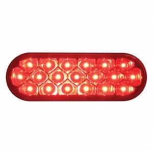 UNITED PACIFIC - 39703 - LUZ REFLECTORA OVALADA DE 19 LED DE 6" (PARADA, GIRO Y TRASERA) - LED ROJA/LENTE ROJA