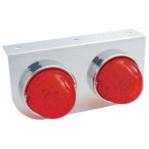 UNITED PACIFIC - 39791 - SOPORTE DE LUZ INOXIDABLE CON 2 LUCES DE SANDÍA DE 17 LED DE DOBLE FUNCIÓN - LED ROJO / LENTE ROJA
