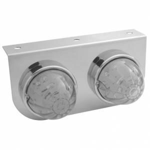 UNITED PACIFIC - 39792 - SOPORTE DE LUZ INOXIDABLE CON 2 LUCES DE SANDÍA DE 17 LED DE DOBLE FUNCIÓN - LED ÁMBAR/LENTE TRANSPARENTE