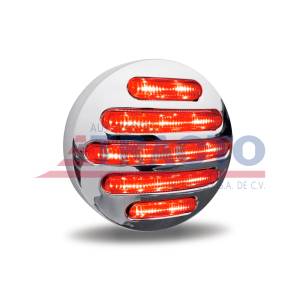 TRUX - TRUX - TLED-F2HCR - PLAFON TRUX 49 LEDS ROJO MICA CLARA REDONDO 2.5" BISEL PLASTICO CROMADO - Image 2