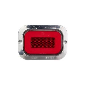 ATM - ATM - 1042R - PLAFON ATM 36 LEDS ROJO RECTANGULAR 5 1/4" X  3 1/4" HALO BISEL ACERO INOXIDABLE 2-24V - Image 2