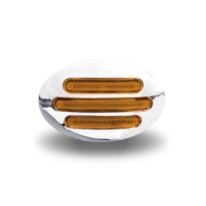 TRUX - TLED-FG2A - PLAFON TRUX 13 LEDS AMBAR OVALADO 3" X 2" BISEL CROMADO 12V