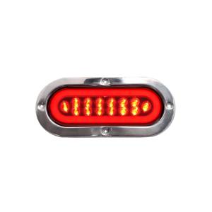 ATM - 1039R - PLAFON ATM 35 LEDS ROJO OVALADO 6 1/4" X 2 1/4" HALO BISEL ACERO INOXIDABLE 12-24V