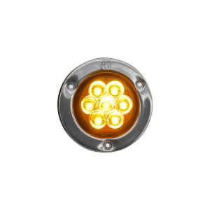 ATM - 1020A - PLAFON ATM 7 LEDS AMBAR REDONDO 2" BISEL ACERO INOXIDABLE 12-24V