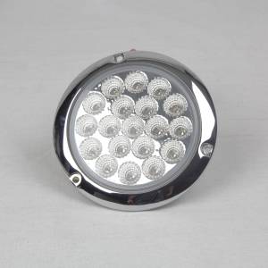 TRUX - TLED-4XRBF - PLAFON TRUX 19 LEDS ROJA/AZUL REDONDO 4" CON BISEL PLASTICO CROMADO
