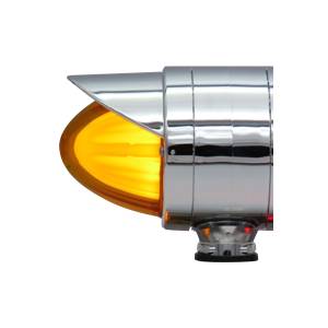 ATM - 1060SHAV - SEMAFORO CORTO SENCILLO TIPO MISIL HALO 11.5 X 10.5 X 9 CM 24 AMBAR VISERA CROMADA