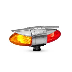 ATM - 1055V - PLAFON ATM DIRECCIONAL 18 LEDS AMBAR/ROJO 24.4 X 10.5 X 9 CM VISERA CROMADA 12-24V