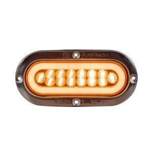 ATM - ATM - 1039A - PLAFON ATM 35 LEDS AMBAR OVALADO 6 1/4" X 2 1/4" HALO BISEL ACERO INOXIDABLE12-24V - Image 3