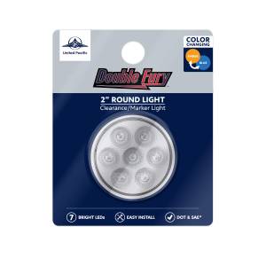 UNITED PACIFIC - UNITED PACIFIC - 35937 - LUZ FURY DOBLE REDONDA DE 7 LED DE 2" (LIQUIDACIÓN/MARCADOR) - LED ÁMBAR Y AZUL/LENTE TRANSPARENTE - Image 2