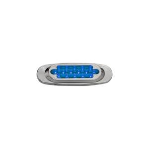 ATM - 1002AZ - PLAFON ATM 16 LEDS AZUL OVALADO 16.4 X 5.3 X 2.2 CENTIMETROS BISEL PLASTICO CROMADO 12-24V