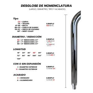 EXFLEX - EXFLEX - CH560-OC - PIPA CROMADA CHINO 5" X 60" SIN EXPANSIÓN - Image 5