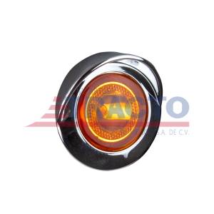 ATM - 1053VA - PLAFON ATM 1 LED AMBAR REDONDO 1" BISEL CON VISERA CROMADO 12-24V PAR