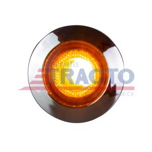 ATM - 1053A - PLAFON ATM 1 LED AMBAR REDONDO 1" BISEL CROMADO 12-24V PAR