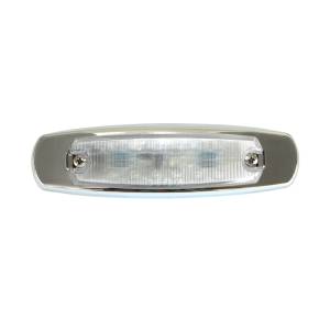 ATM - ATM-38218 - PLAFON 12 LEDS AMBAR PETERBILT LENTE CLARO CON BISEL CROMADO