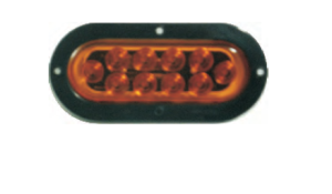 GENERICA-705-A-LUZ OVALADA 10 LEDS AMBAR CON FLANGE NEGRO