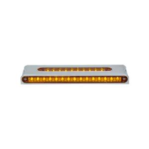 ATM - 1029M - PLAFON BARRA ATM 40 LEDS AMBAR/ROJO/AMBAR 9 1/2" X 2" X 1" BISEL PLASTICO CROMADO 12-24V