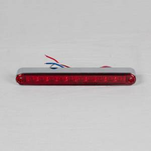 ATM - 1028A-R - PLAFON BARRA ATM 10 LEDS ROJO 6 1/2" X 3/4" X 3/4" BISEL PLASTICO CROMADO 12-24V