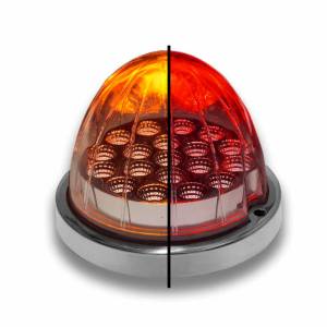 TRUX - TRUX - TLED-WXAR - PLAFON REPUESTO TRUX REDONDO WATERMELON 19 LEDS AMBAR Y ROJO MICA CLARA BISEL PLASTICO CROMADO 12V - Image 2