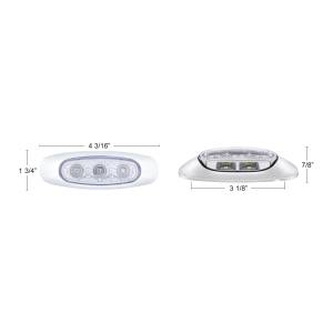 UNITED PACIFIC - 39312B - LUZ REFLECTORA DE 5 LED (AUXILIAR/UTILIDAD) CON LUZ DE ZONAS LATERAL - LED ROJO/LENTE TRANSPARENTE (A GRANEL)