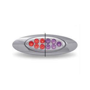 TRUX - TLED-G4XRP - PLAFON TRUX 10 LEDS ROJO/MORADO OVALADO 6 5/8" X 2 1/8" BISEL CROMADO