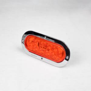 TRUCK LITE - TRUCK LITE - 460-A - PLAFON TRUCK-LITE OVALADO 6" 10 LEDS AMBAR ESTROBO CROMADO CON CONECTOR - Image 1