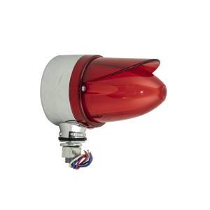 ATM - 1055SHRVR - SEMAFORO GRANDE SENCILLO TIPO MISIL HALO 14.7 X 10.5 X 9 CM 24V ROJO VISERA ROJO