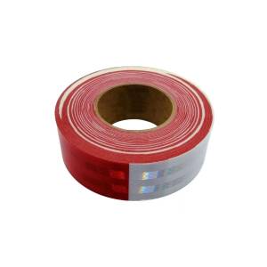 3M - CAX1465-2T - BARRICADA 3M 2" ROJO/BLANCO DIAMANTE CON LOGO 2 TINTA CAJA CON 1800"