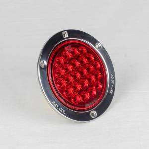 ATM - 1007R - PLAFON ATM 24 LEDS ROJO REDONDO 4" BISEL ACERO INOXIDABLE 12-24V