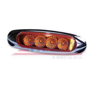 ATM - ATM - ATM-39398 - PLAFON ATM 4 LEDS AMBAR OVALADO BISEL PLASTICO CROMADO - Image 1
