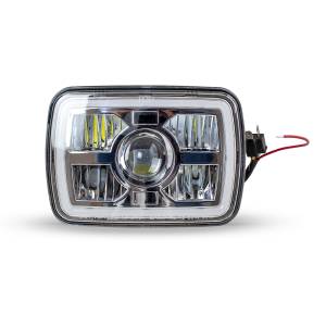 ATM - 130248-1 - UNIDAD RECTANGULAR 5" X 7" 5 LEDS CON LUPA Y HALO AMBAR LUZ ALTA Y BAJA