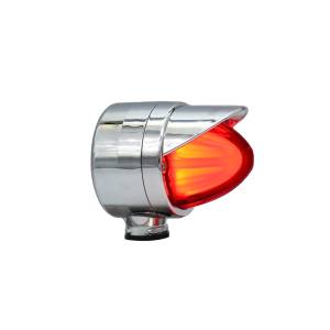 ATM - 1060SHRV - SEMAFORO CORTO SENCILLO TIPO MISIL HALO 11.5 X 10.5 X 9 CM 24V ROJO VISERA CROMADA