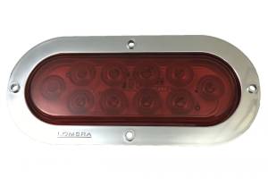 GENERICA-459-A-PLAFON 10 LEDS AMBAR OVALADO 6" BI-ESTROBO BISEL CROMADO CON CONECTOR