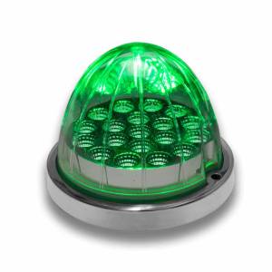 TRUX - TRUX - TLED-WXAG - PLAFON REPUESTO TRUX REDONDO WATERMELON 19 LEDS AMBAR/VERDE MICA CLARA BISEL PLASTICO CROMADO 12V - Image 1