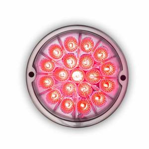 TRUX - TRUX - TLED-WXRW - PLAFON REPUESTO TRUX REDONDO WATERMELON 19 LEDS ROJO Y BLANCO MICA CLARA BISEL PLASTICO CROMADO 12V - Image 5