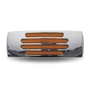 TRUX - TLED-FTA - PLAFON TRUX 22 LEDS AMBAR RECTANGULAR 2" X 6" BISEL CROMADO 12V