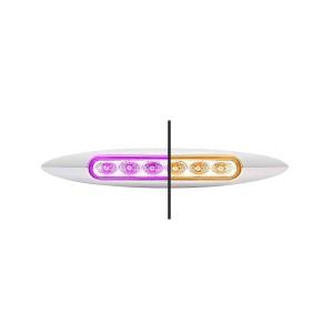 TRUX - TRUX - TLED-6XAP - PLAFON TRUX 6 LEDS AMBAR/MORADO OVALADO DELGADO 6" X 1" BISEL CROMADO - Image 1