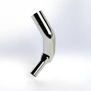 EXFLEX - ECK86168050-R - CODO CROMADO 8" LARGO 45" KENWORTH W900L AEROCAB 1995-2002 CON REDUCCION A 5" OD LADO PASAJERO