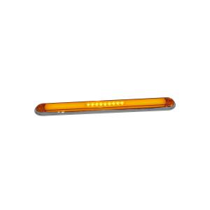 ATM - 1025BH - PLAFON BARRA ATM 51 LEDS AMBAR 17 1/4" X 1" X 3/4" HALO BISEL CROMADO 12-24V