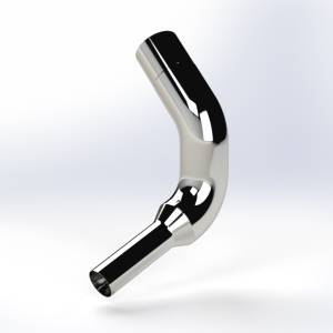 EXFLEX - ECK12718050-L - CODO CROMADO 8" LARGO 45" KENWORTH W900L AEROCAB 2003-2006 CON REDUCCION A 5" OD LADO CHOFER