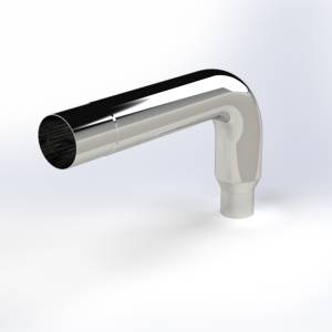 EXFLEX - ECP30567050-90 - CODO CROMADO 7" X 90 GRADOS LARGO 29" X 20" CON REDUCCION A 5" OD